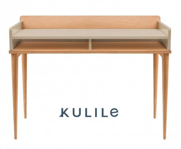 KULILE • Petit Bureau Chêne Naturel — FLAK Bleu Nuit