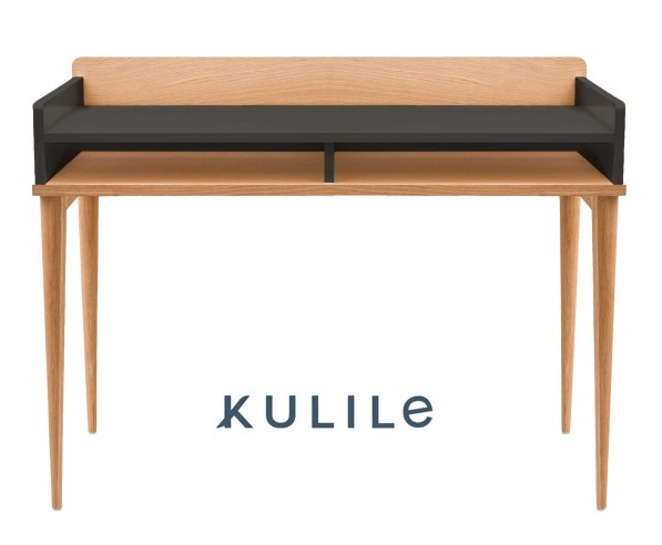 KULILE • Petit Bureau Chêne Naturel — FLAK Bleu Nuit