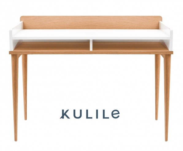 KULILE • Petit Bureau Chêne Naturel — FLAK Bleu Nuit