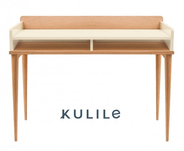 KULILE • Petit Bureau Chêne Naturel — FLAK Bleu Nuit