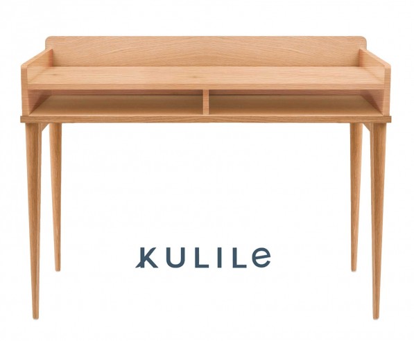 KULILE • Petit Bureau Chêne Naturel — FLAK Bleu Nuit