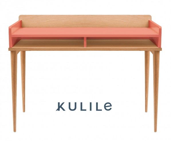 KULILE • Petit Bureau Chêne Naturel — FLAK Bleu Nuit