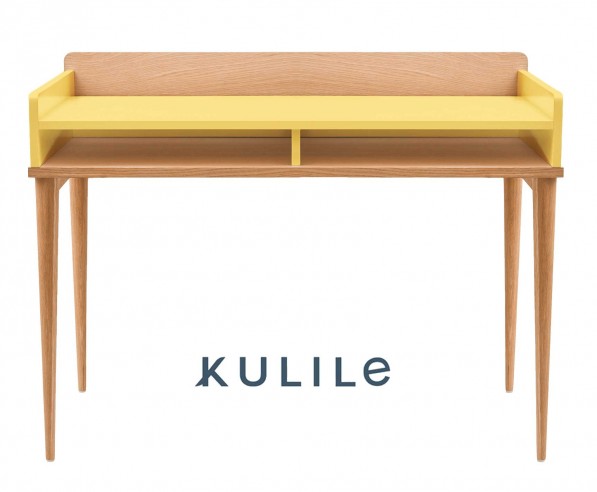 KULILE • Petit Bureau Chêne Naturel — FLAK Bleu Nuit